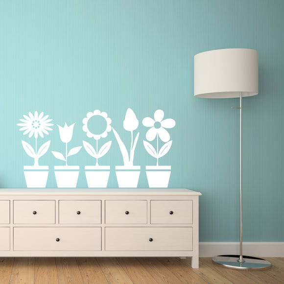 Flowers in pots | Wall decal - Adnil Creations