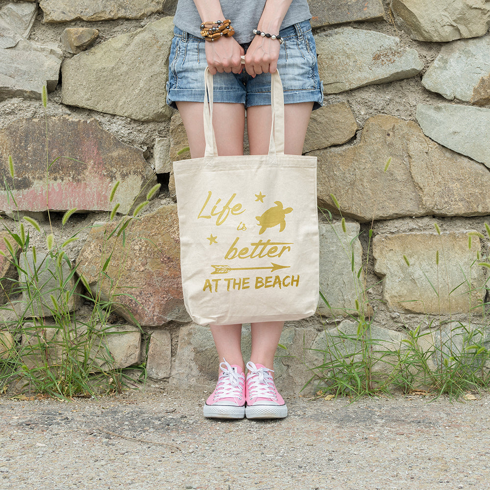 Life is better at the beach | 100% Cotton tote bag - Adnil Creations