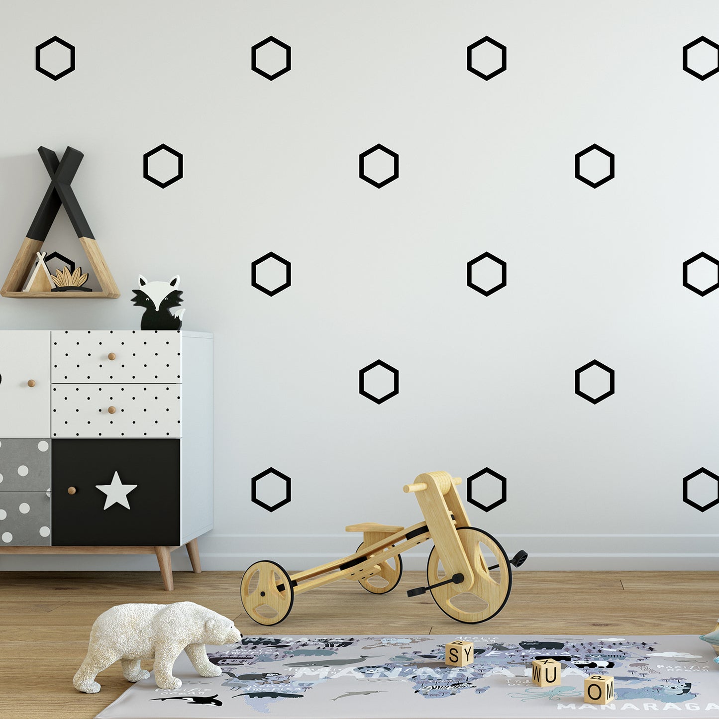 Hollow hexagons | Wall pattern