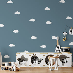 Set of 50 little fluffy clouds | Wall pattern