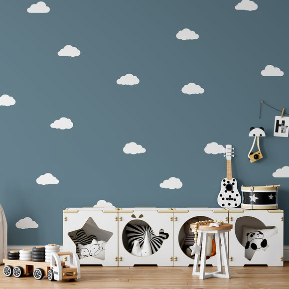 Set of 50 little fluffy clouds | Wall pattern