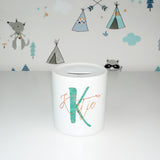 Dual colour personalised monogram | Ceramic money box - Adnil Creations