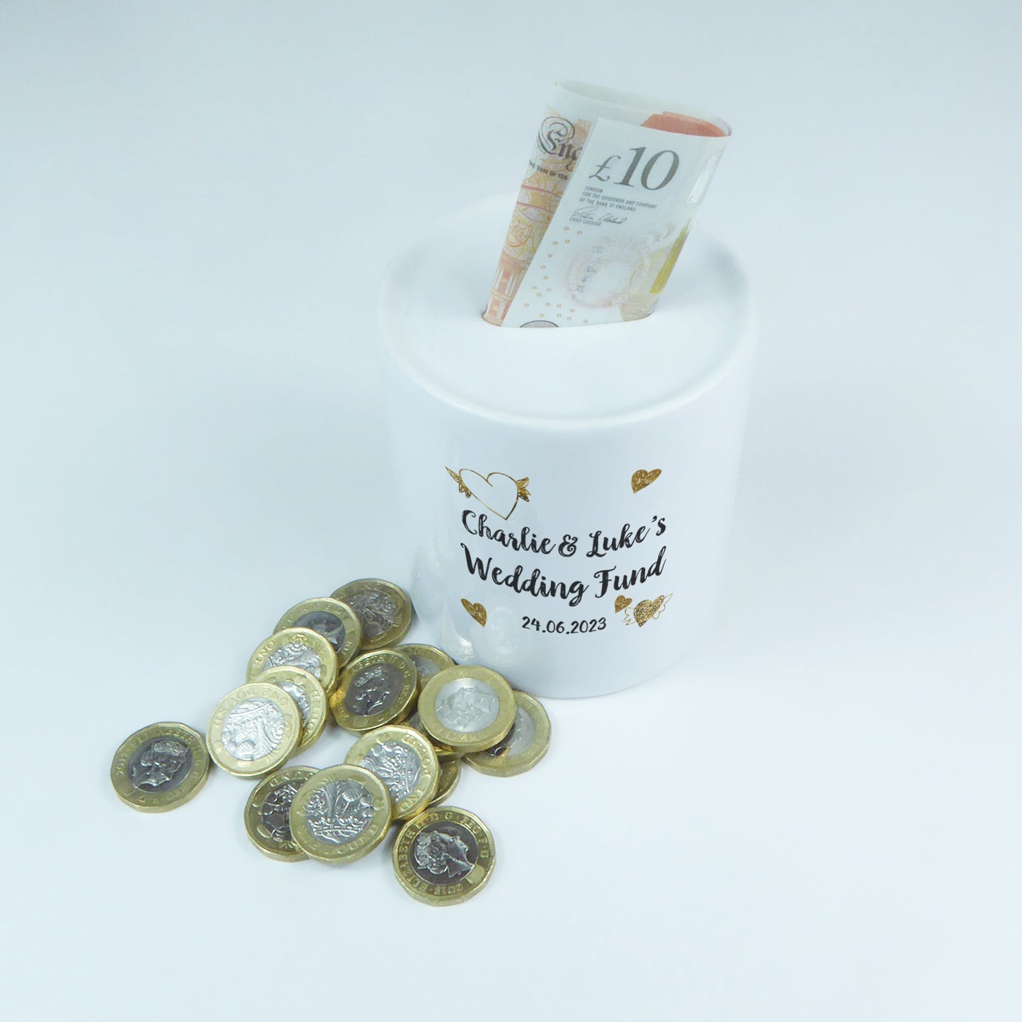 Personalised wedding fund | Ceramic money box - Adnil Creations