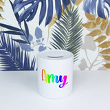 LGBTQ+ rainbow personalised name | Ceramic money box - Adnil Creations