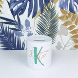 Dual colour personalised monogram | Ceramic money box - Adnil Creations