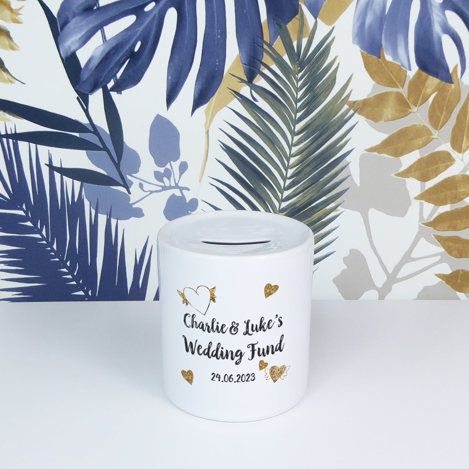 Personalised wedding fund | Ceramic money box - Adnil Creations