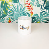 Muted ombre personalised name | Ceramic money box - Adnil Creations
