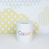 Purple ombre personalised name | Ceramic money box - Adnil Creations