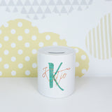 Dual colour personalised monogram | Ceramic money box - Adnil Creations