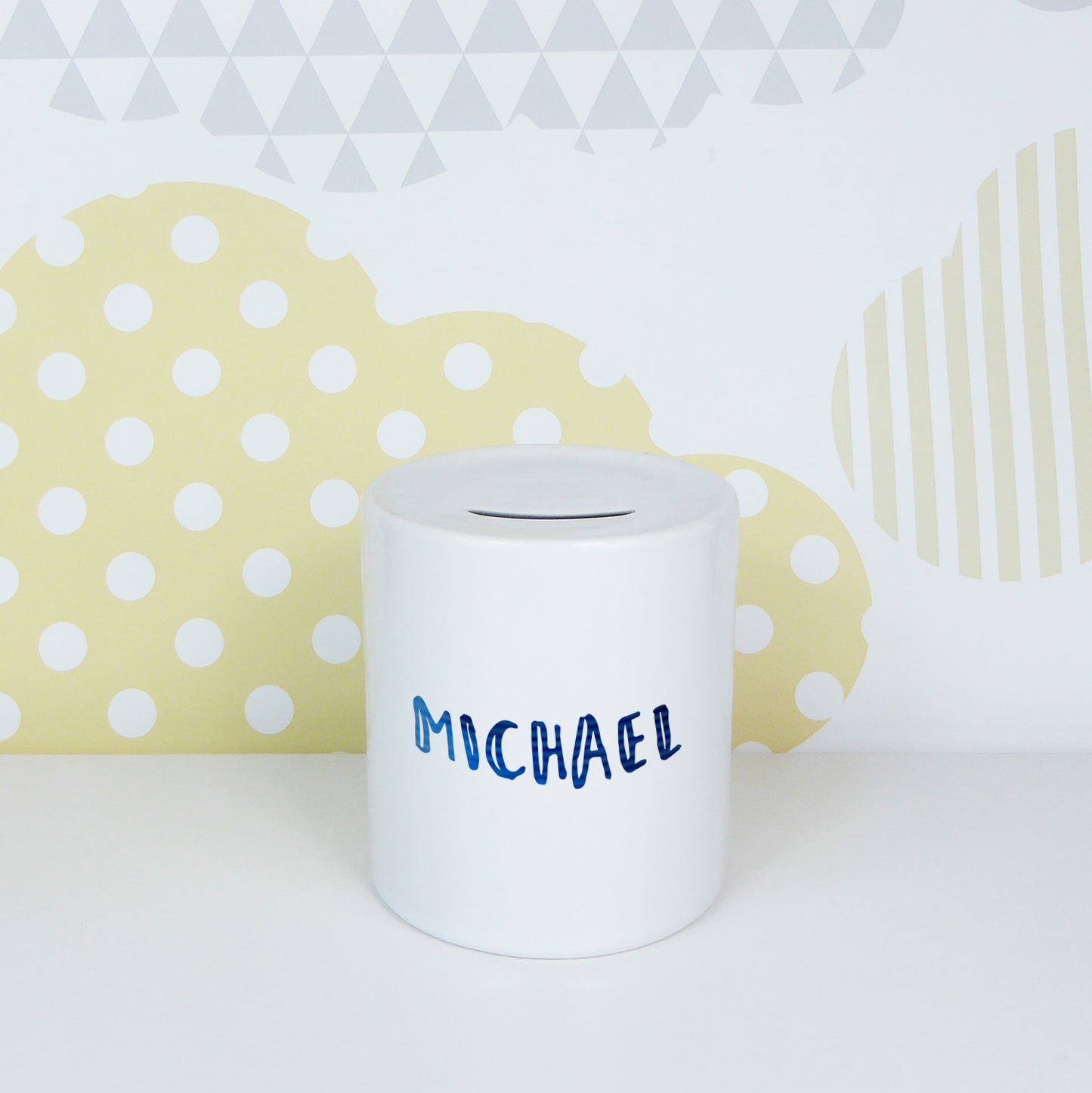 Marker pen style personalised name | Ceramic money box - Adnil Creations