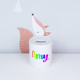 LGBTQ+ rainbow personalised name | Ceramic money box - Adnil Creations