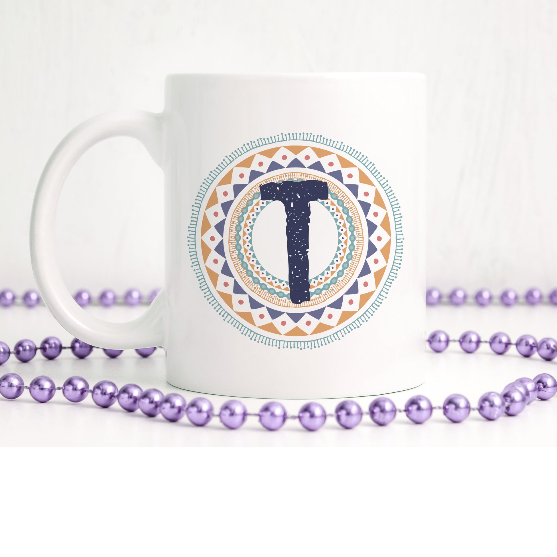 Tribal style personalised initial | Ceramic mug - Adnil Creations