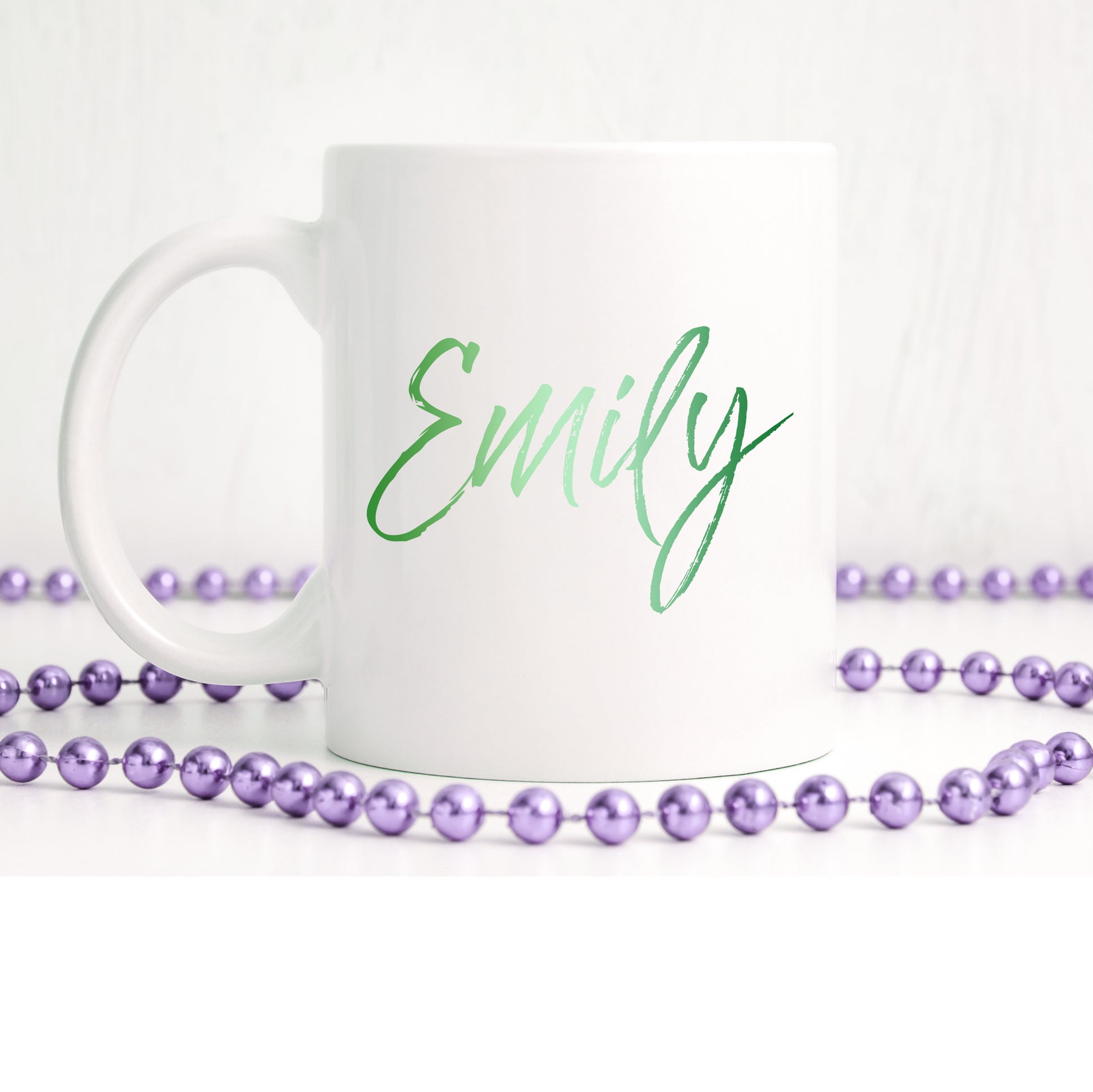 Green ombre personalised name | Ceramic mug - Adnil Creations