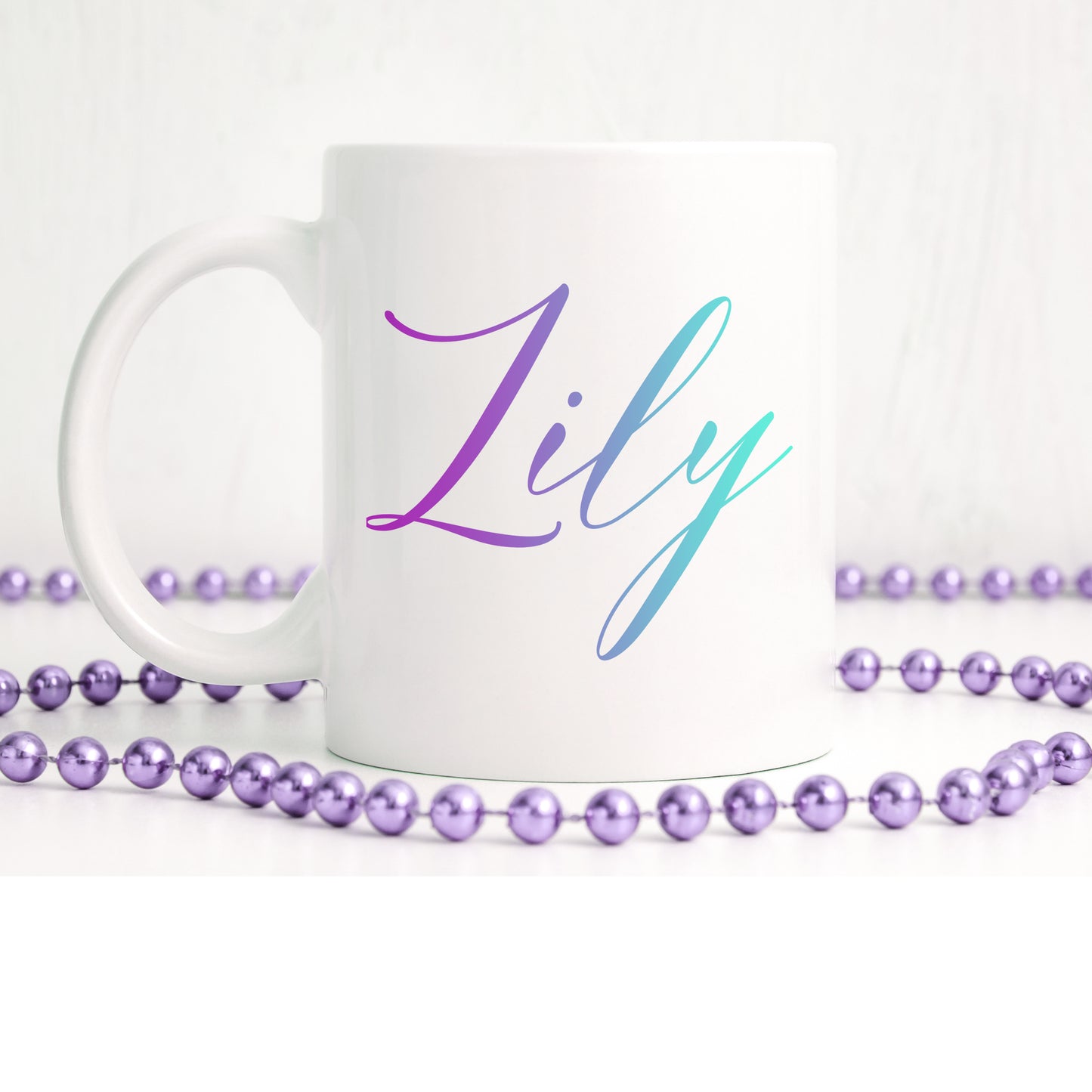 Purple and blue ombre personalised name | Ceramic mug - Adnil Creations