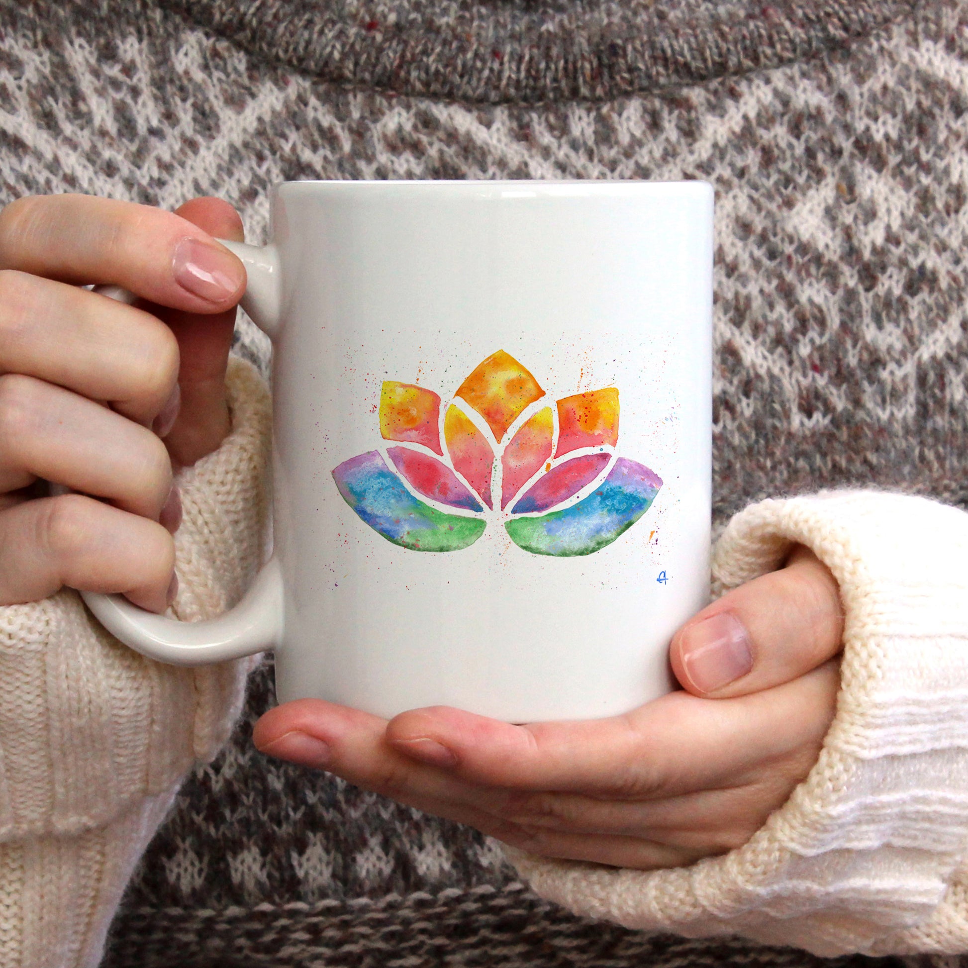 Watercolour lotus | Ceramic mug - Adnil Creations
