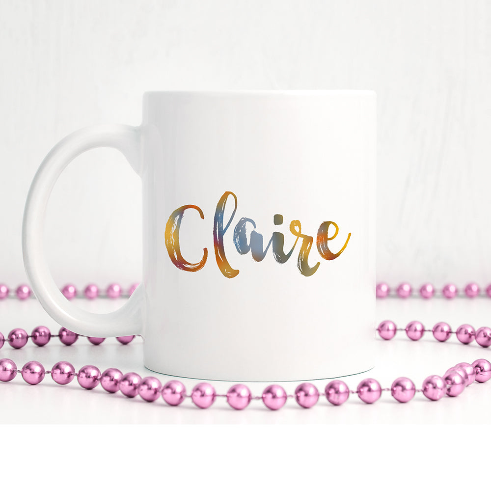 Muted ombre personalised name | Ceramic mug - Adnil Creations
