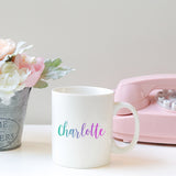 Pastel rainbow personalised name | Ceramic mug - Adnil Creations