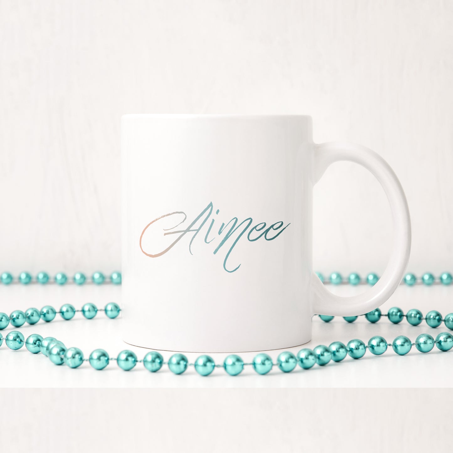 Script ocean ombre personalised name | Ceramic mug - Adnil Creations