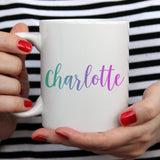 Pastel rainbow personalised name | Ceramic mug - Adnil Creations