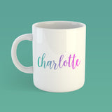 Pastel rainbow personalised name | Ceramic mug - Adnil Creations