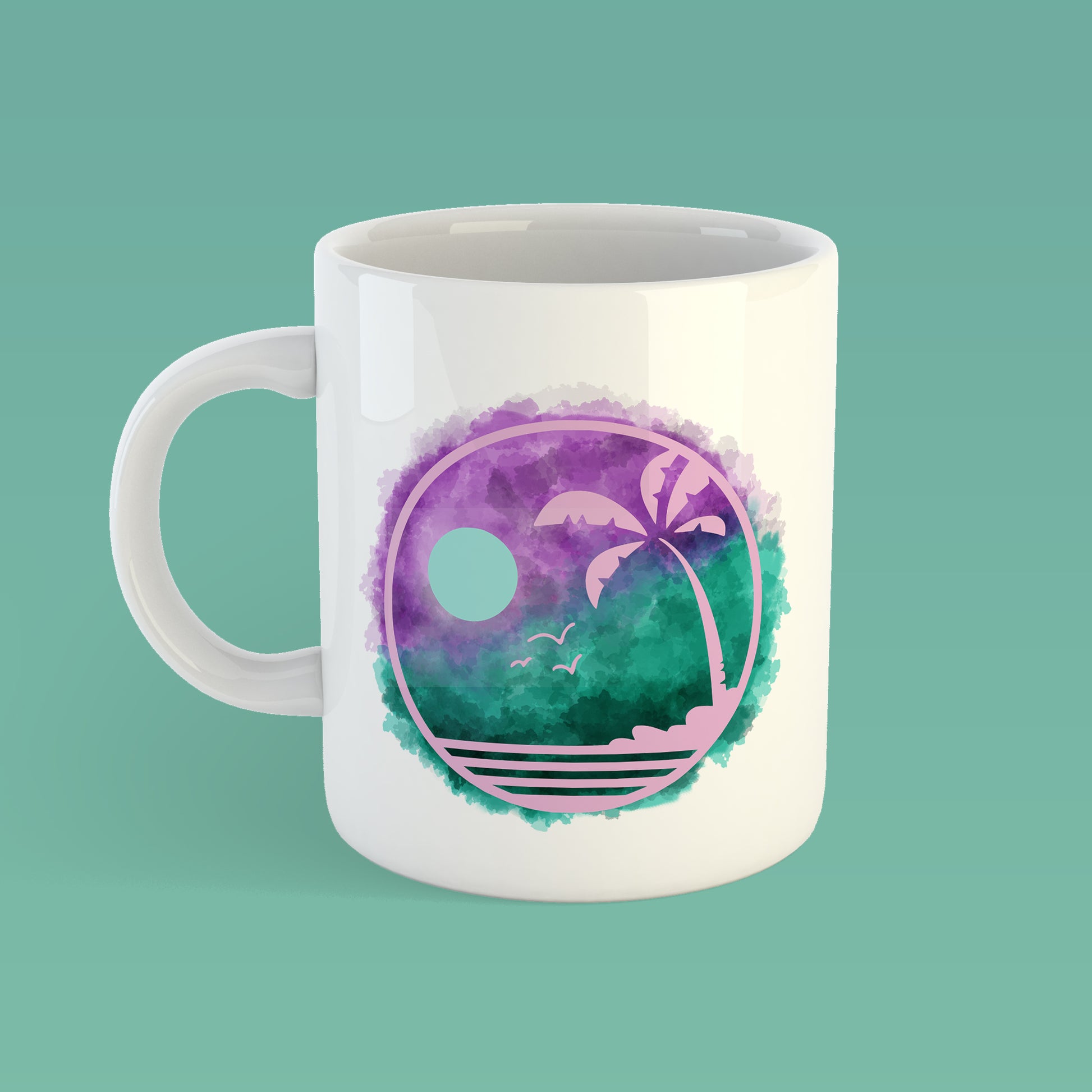 Watercolour tropical night | Ceramic mug - Adnil Creations