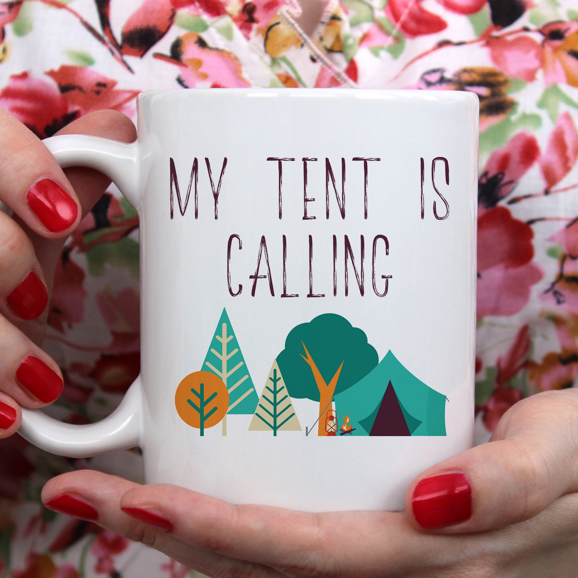 My tent is calling | Ceramic mug - Adnil Creations