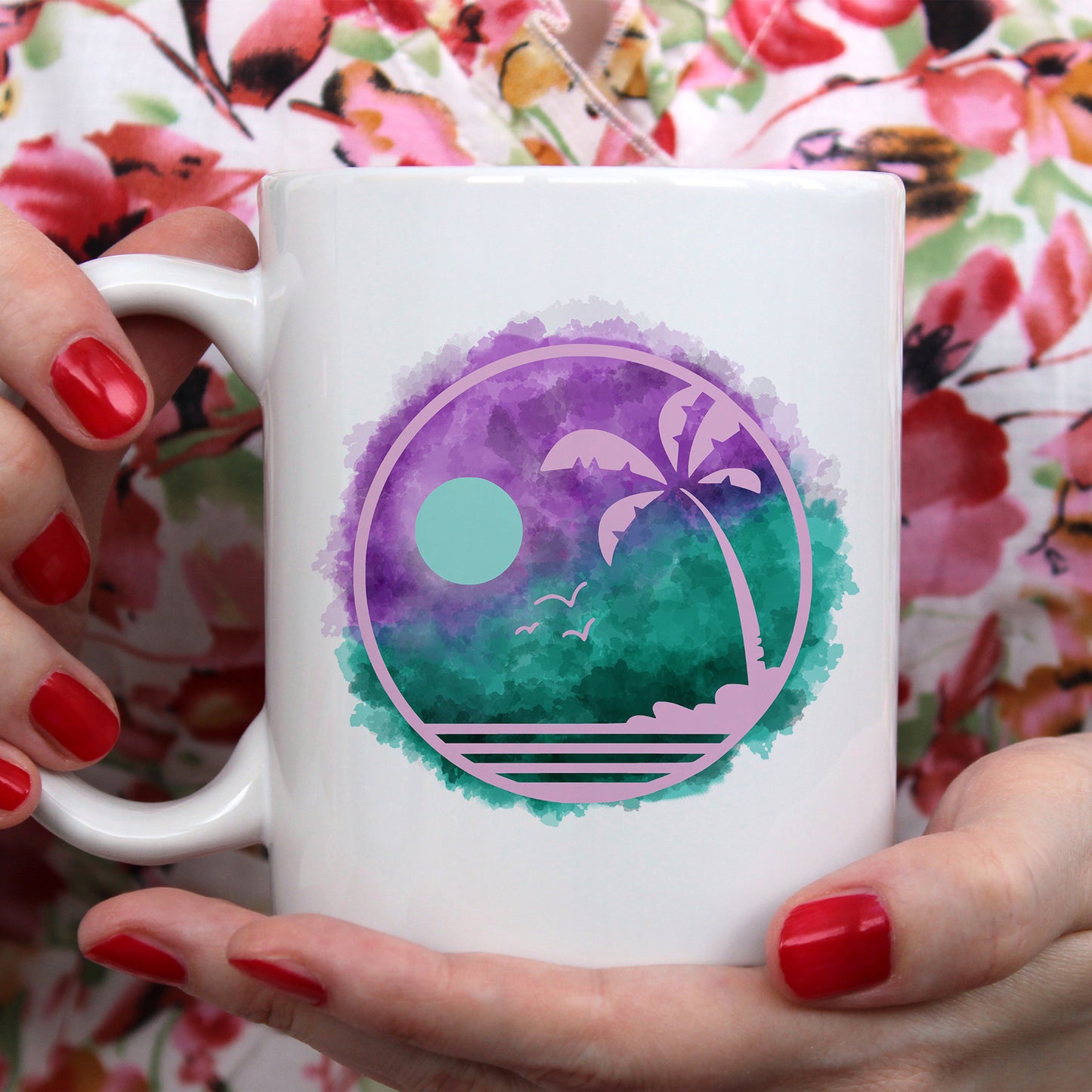 Watercolour tropical night | Ceramic mug - Adnil Creations