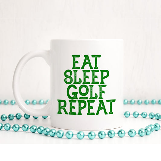Eat sleep golf repeat | Ceramic mug - Adnil Creations