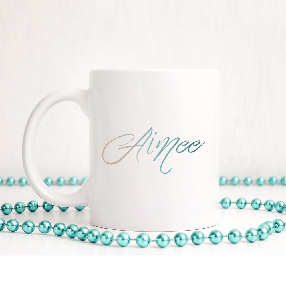 Script ocean ombre personalised name | Ceramic mug - Adnil Creations