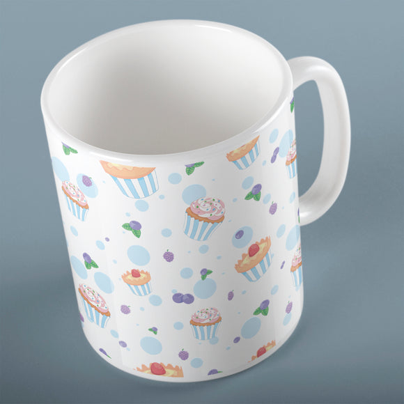 Mixed berry cake pattern | Ceramic mug - Adnil Creations