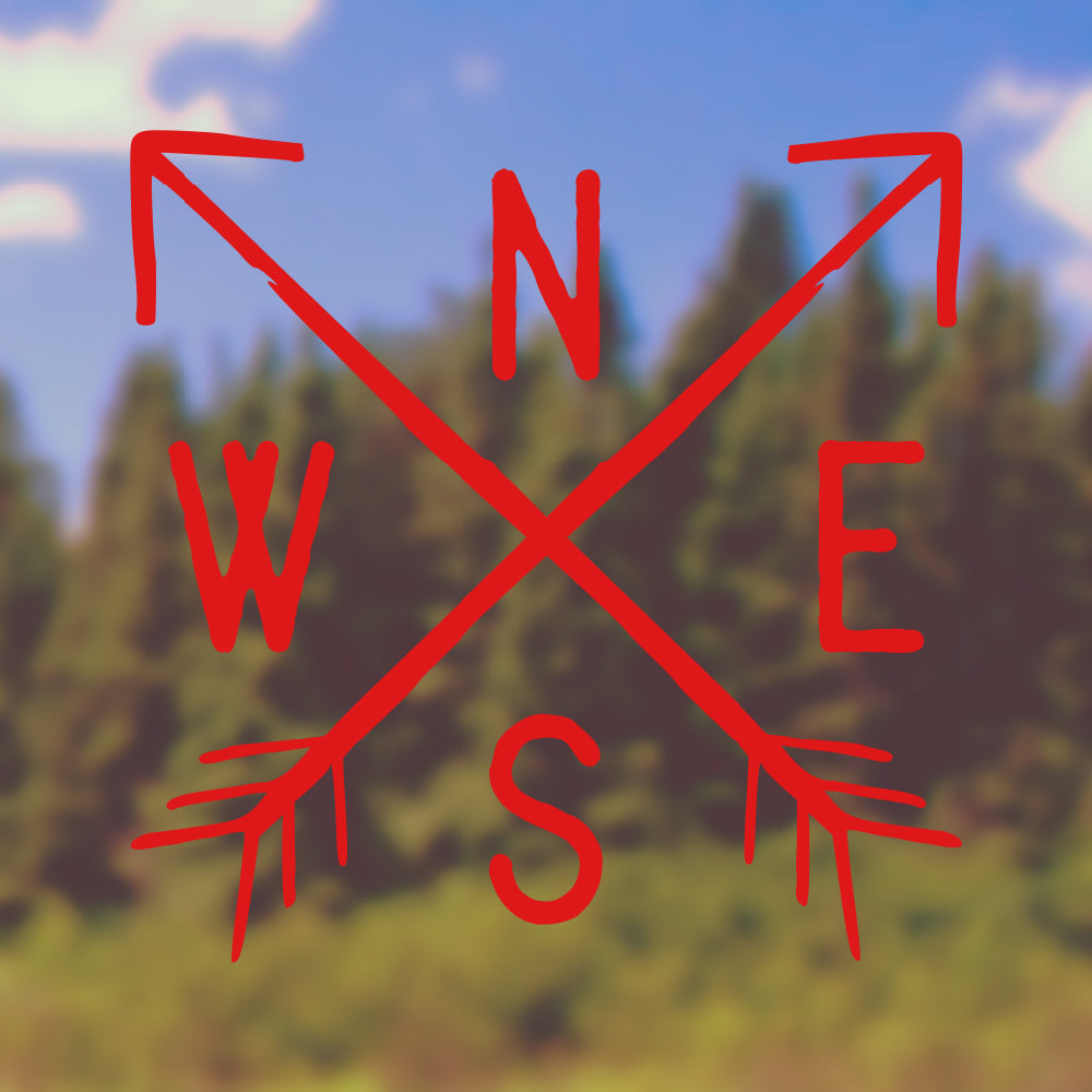 NESW compass with arrows | Bumper sticker - Adnil Creations