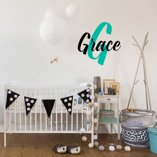 Simple two colour name | Monogram decal - Adnil Creations