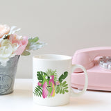 Parrots and tropical leaves | Ceramic mug - Adnil Creations