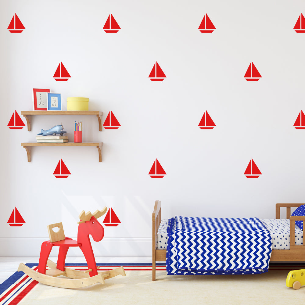 Set of 50 sailboats | Wall pattern - Adnil Creations