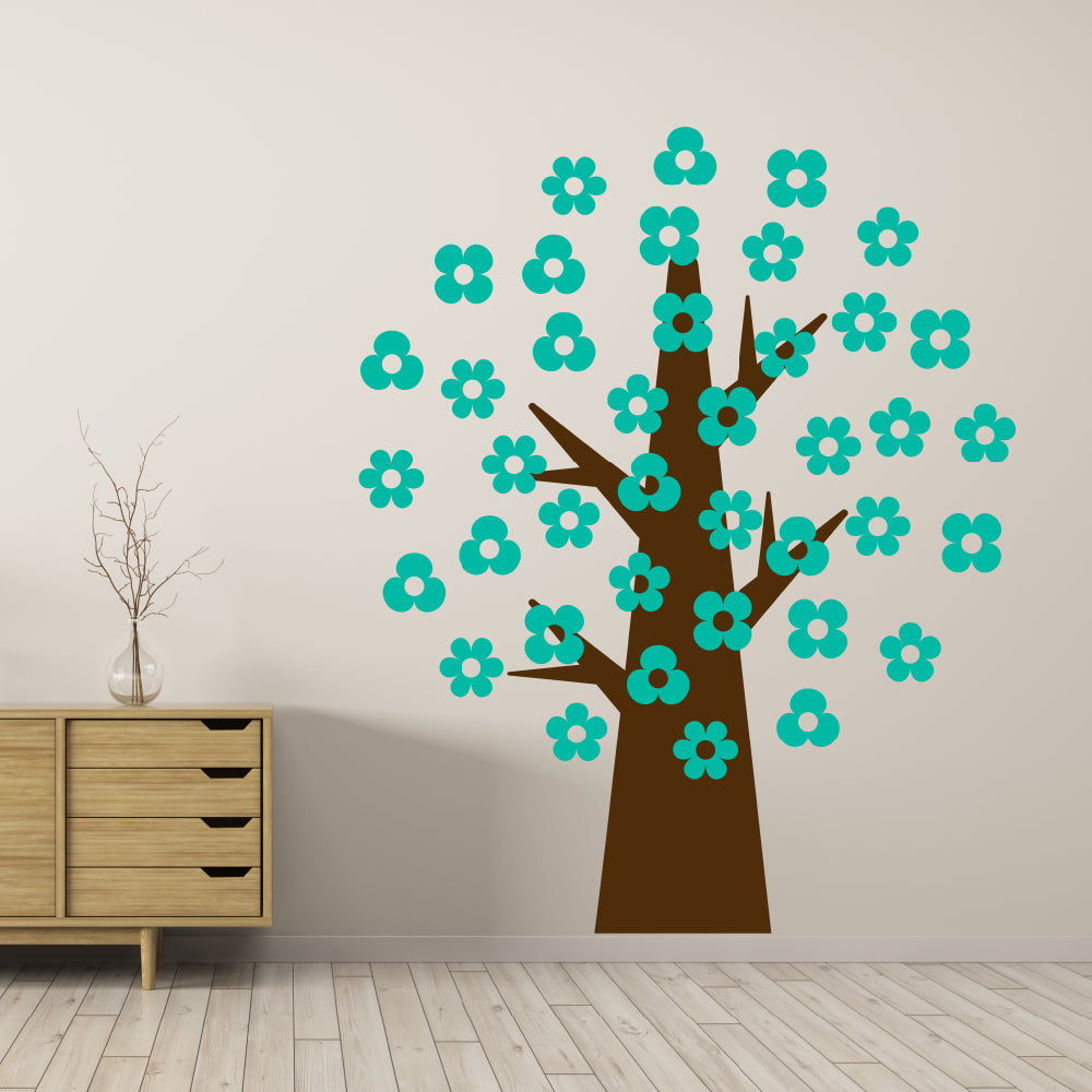 Simple tree with 40 flowers | Wall decal - Adnil Creations