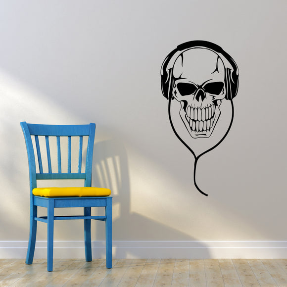 Skull with headphones | Wall decal - Adnil Creations
