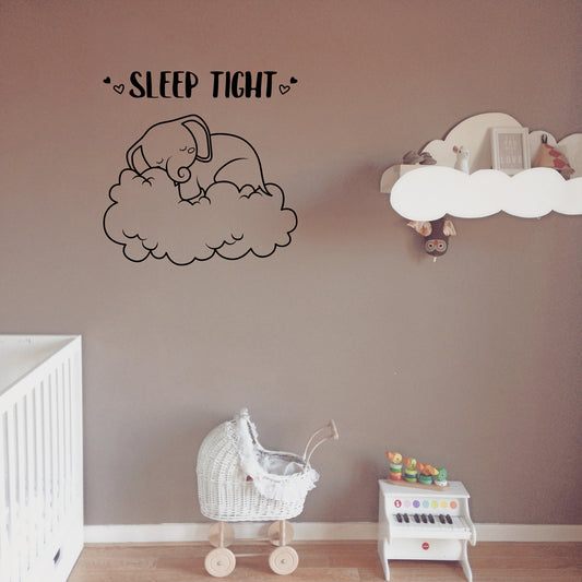 Sleep tight elephant | Wall decal - Adnil Creations