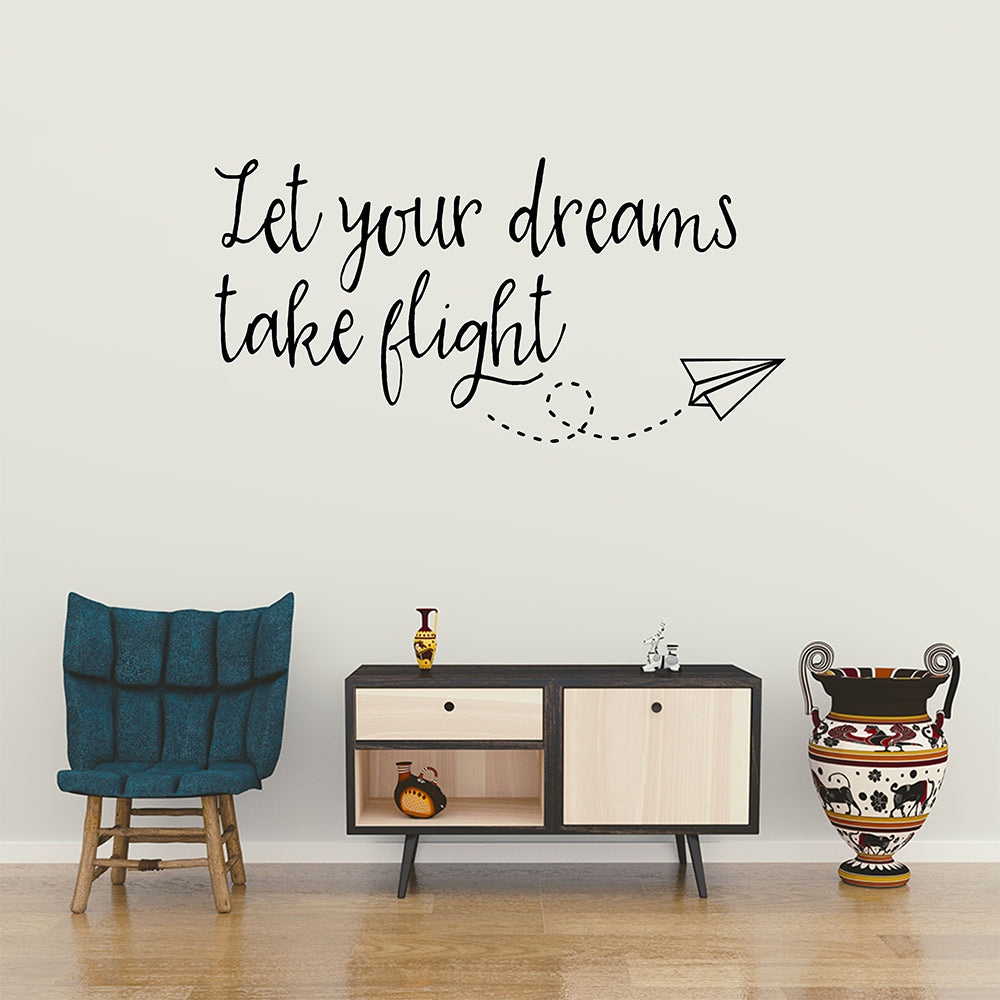 Let your dreams take flight | Wall quote - Adnil Creations