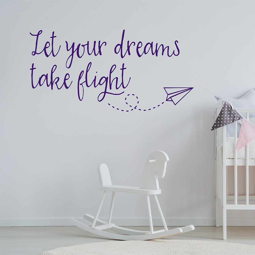 Let your dreams take flight | Wall quote - Adnil Creations