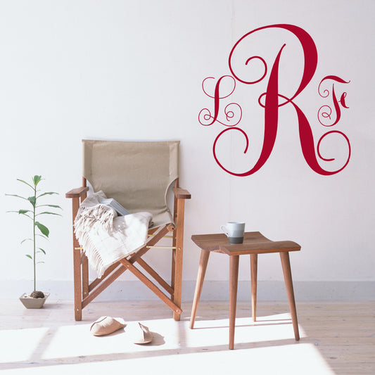 Traditional style monogram | Monogram decal - Adnil Creations
