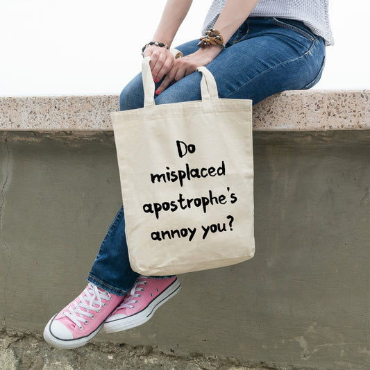 Do misplaced apostrophe's annoy you? | 100% Cotton tote bag - Adnil Creations