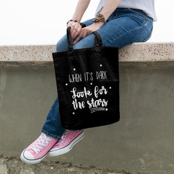 When it's dark look for the stars | 100% Cotton tote bag - Adnil Creations