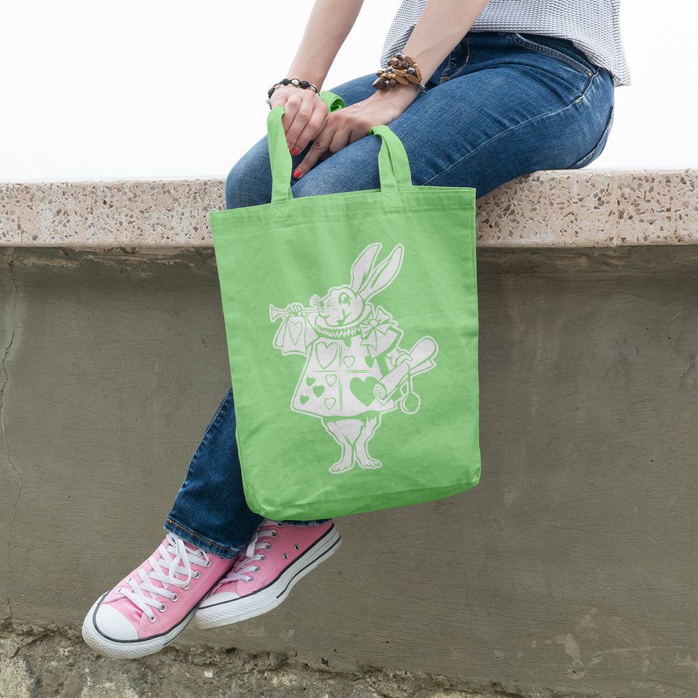 The white rabbit | 100% Cotton tote bag - Adnil Creations