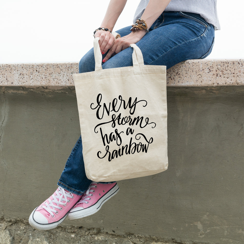Every storm has a rainbow | 100% Cotton tote bag - Adnil Creations