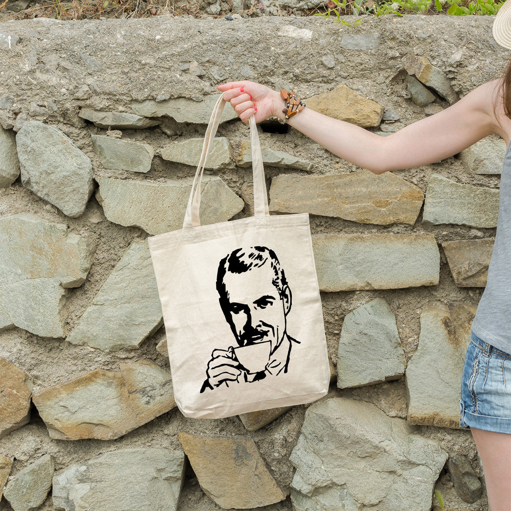 Man drinking tea | 100% Cotton tote bag - Adnil Creations