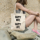 Happy wife happy life | 100% Cotton tote bag - Adnil Creations