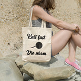 Knit fast die warm | 100% Cotton tote bag - Adnil Creations