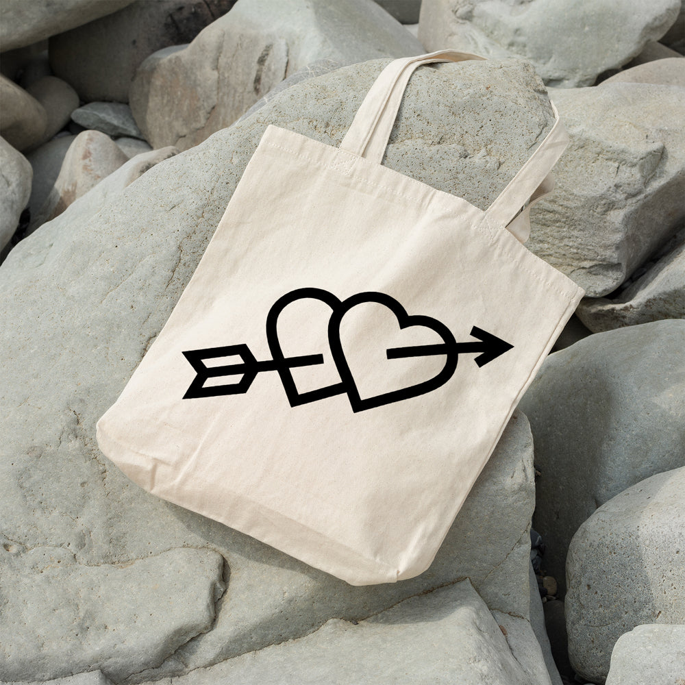 Love hearts with arrow | 100% Cotton tote bag - Adnil Creations