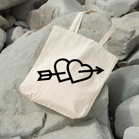 Love hearts with arrow | 100% Cotton tote bag - Adnil Creations