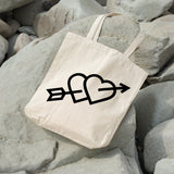 Love hearts with arrow | 100% Cotton tote bag - Adnil Creations